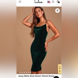 Green velvet Lulus dress XL